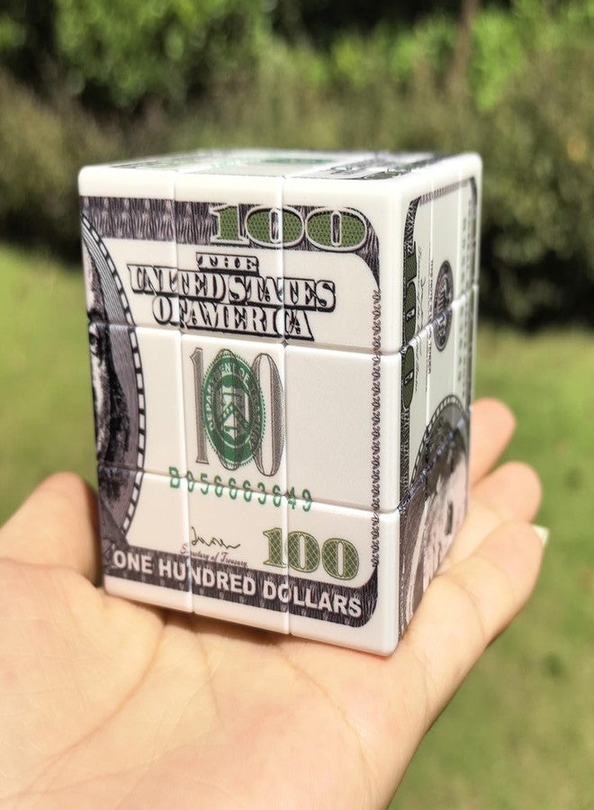 Kugoa 3x3 Magic Cube with 100 Dollar Bill Pattern US Banknote Design Puzzle Cube for Child Adults Toys Smooth Turning Collectible Novelt Speed Cube - Image 2